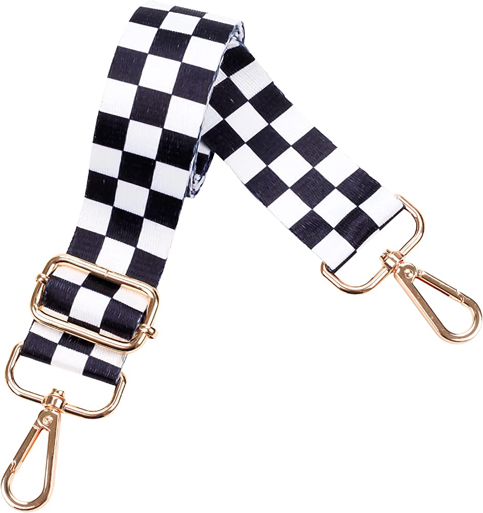 Checkerboard Guitar Strap | Black & White Checkerboard Strap