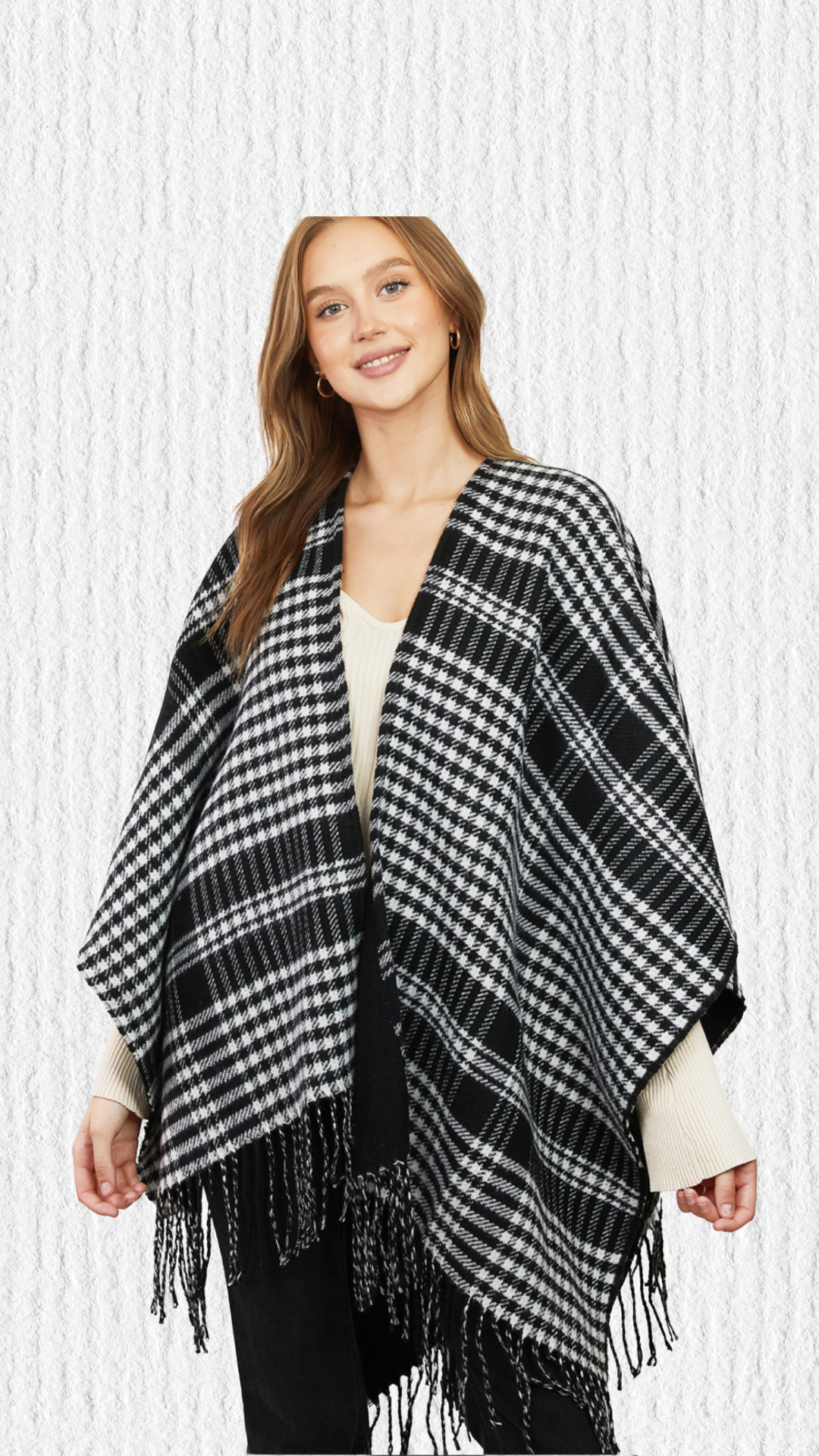 Check | Sweater Poncho