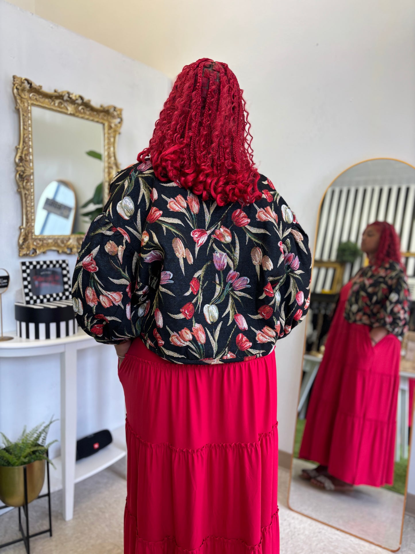 Son Of A Beach  | Black Plus V-neck Cami Tiered Dress With Side Pockets Red