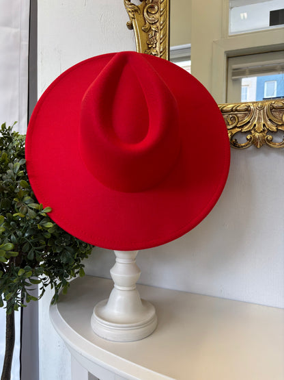 Brim Rose | Fidora Hat Red